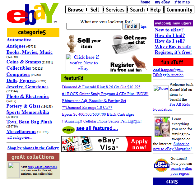 web sajt kako je nekada izgledao ebay